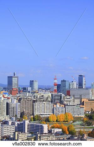 Stock Image - View of Sendai, Miyagi Prefecture. Fotosearch