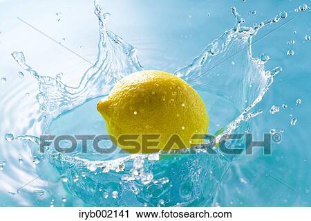 Stock Image - Water and lemon. Fotosearch