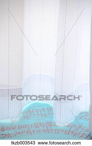 Stock Image - White curtain. Fotosearch
