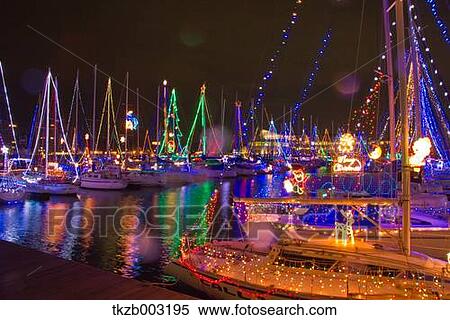 Stock Photography - Yacht harbor at night, Aichi Prefecture. Fotosearch