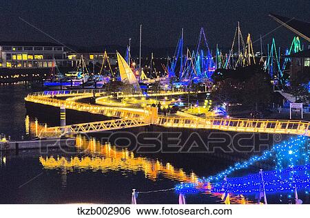 Yacht harbor at night View Large Photo Image Stock Photograph - Yacht harbor at night. Fotosearch