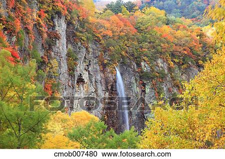 Stock Image - Yonago Falls, Nagano Prefecture. Fotosearch