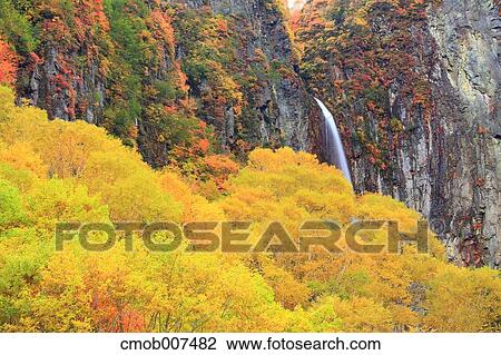 Stock Image - Yonago Falls, Nagano Prefecture. Fotosearch