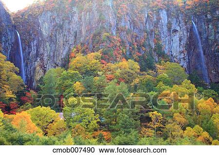 Stock Image - Yonago Falls, Nagano Prefecture. Fotosearch