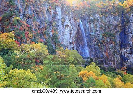 Stock Photo - Yonago Falls, Nagano Prefecture. Fotosearch