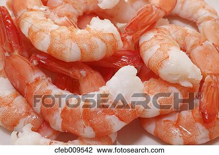 Stock Image - Boiled shrimps. Fotosearch