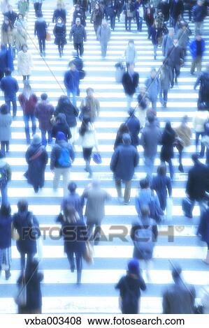 Crowd of pedestrians walking View Large Photo Image Stock Photo - Crowd of pedestrians walking. Fotosearch