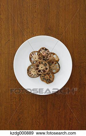 Stock Photo - Dried lotus root. Fotosearch