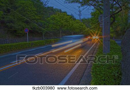 Driving in the Japanese countryside at night View Large Photo Image Stock Image - Driving in the Japanese countryside at night. Fotosearch