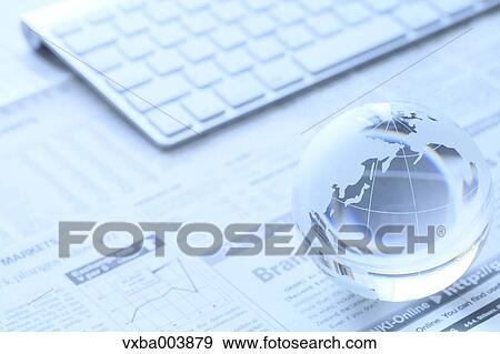 Glass globe and computer View Large Photo Image Stock Photo - Glass globe and computer. Fotosearch