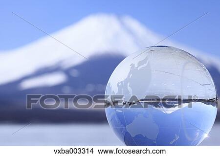 Glass globe and Mount Fuji View Large Photo Image Picture - Glass globe and Mount Fuji. Fotosearch