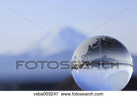 Glass globe and Mount Fuji View Large Photo Image Stock Photo - Glass globe and Mount Fuji. Fotosearch