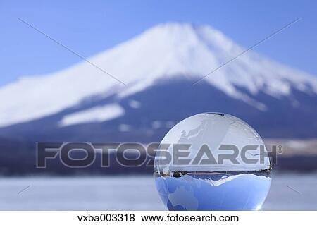 Glass globe and Mount Fuji View Large Photo Image Stock Photo - Glass globe and Mount Fuji. Fotosearch