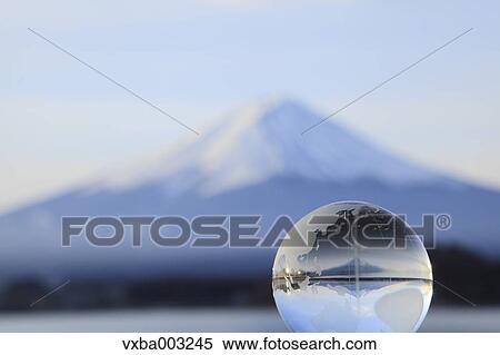 Stock Photography - Glass globe and Mount Fuji. Fotosearch