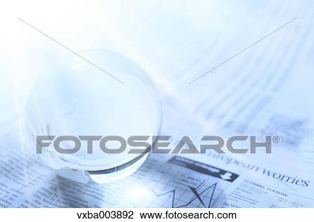 Glass globe and newspaper View Large Photo Image Stock Image - Glass globe and newspaper. Fotosearch