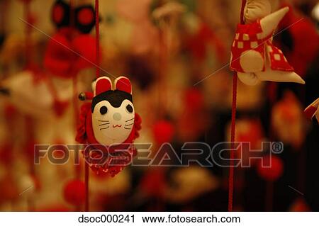 Stock Image - Japanese Hanging Dolls. Fotosearch