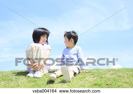 Japanese kids on a hill View Large Photo Image Picture - Japanese kids on a hill. Fotosearch