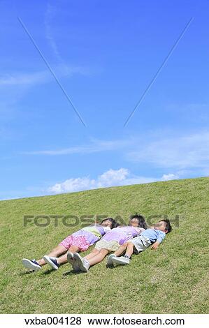 Japanese kids on a hill View Large Photo Image Stock Photo - Japanese kids on a hill. Fotosearch