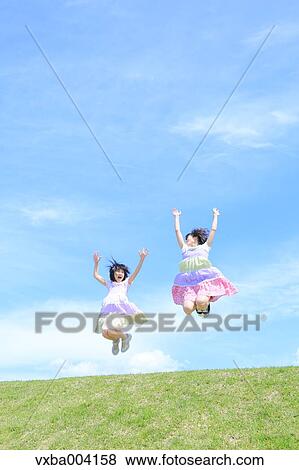 Japanese kids on a hill View Large Photo Image Stock Photo - Japanese kids on a hill. Fotosearch