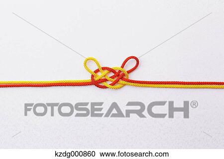 Stock Image - Japanese style envelope wrapping cord. Fotosearch