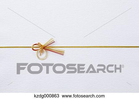 Stock Image - Japanese style envelope wrapping cord. Fotosearch