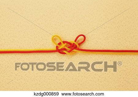 Stock Photo - Japanese style envelope wrapping cord. Fotosearch