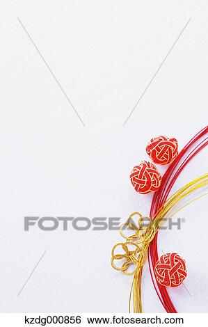 Stock Photograph - Japanese style envelope wrapping cord. Fotosearch