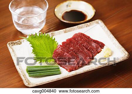Japanese style raw horse meat View Large Photo Image Stock Image - Japanese style raw horse meat. Fotosearch