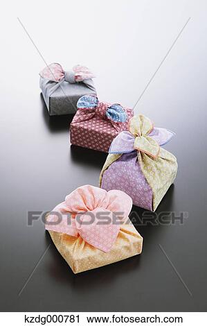 Stock Image - Japanese style wrapping cloths. Fotosearch