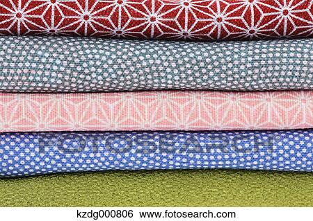 Stock Photograph - Japanese style wrapping cloths. Fotosearch