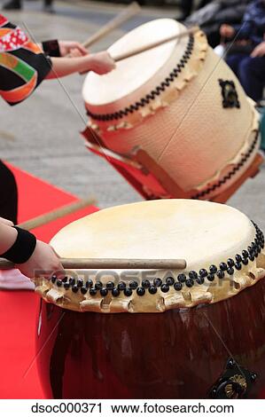Stock Image - Japanese Taiko Drums. Fotosearch
