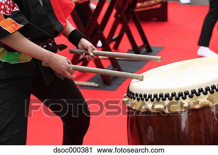 Stock Image - Japanese Taiko Drums. Fotosearch
