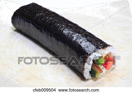 Korean Rolled Sushi View Large Photo Image Picture - Korean Rolled Sushi. Fotosearch