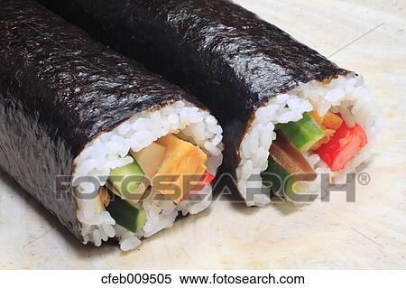 Korean Rolled Sushi View Large Photo Image Stock Photography - Korean Rolled Sushi. Fotosearch