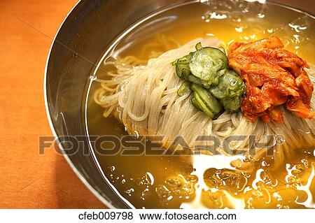 Korean style cold noodles View Large Photo Image Stock Photo - Korean style cold noodles. Fotosearch