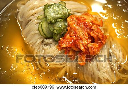 Korean style cold noodles View Large Photo Image Stock Photograph - Korean style cold noodles. Fotosearch
