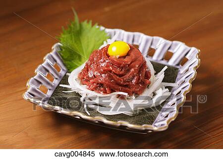 Korean style horse tartare View Large Photo Image Stock Photography - Korean style horse tartare. Fotosearch