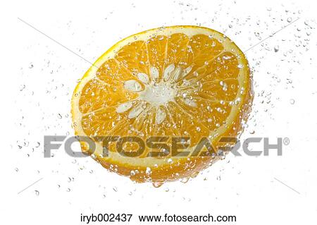 Orange and water splash View Large Photo Image Stock Photo - Orange and water splash. Fotosearch