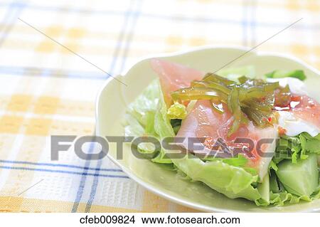 Raw ham and salad View Large Photo Image Picture - Raw ham and salad. Fotosearch