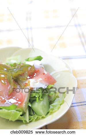Raw ham and salad View Large Photo Image Stock Photography - Raw ham and salad. Fotosearch