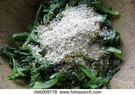 Stir-fried Spinach View Large Photo Image Stock Photo - Stir-fried Spinach. Fotosearch