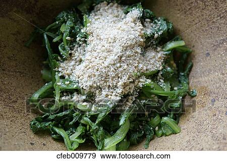 Stir-fried Spinach View Large Photo Image Stock Photo - Stir-fried Spinach. Fotosearch