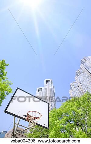 Tokyo Metropolitan Government Office and Basketball Hoop View Large Photo Image Stock Photograph - Tokyo Metropolitan Government Office and Basketball Hoop. Fotosearch