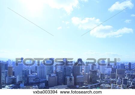 View of Osaka, Japan View Large Photo Image Picture - View of Osaka, Japan. Fotosearch