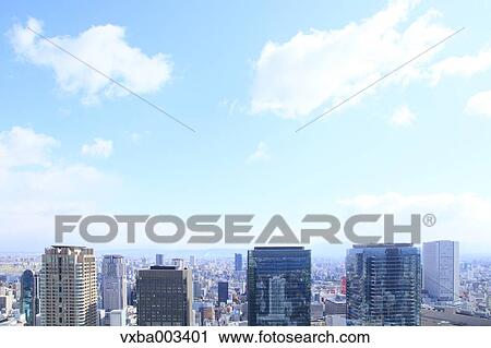 Stock Image - View of Osaka, Japan. Fotosearch