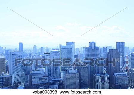 Stock Photo - View of Osaka, Japan. Fotosearch