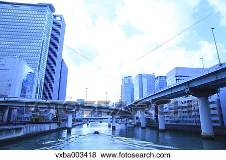 Stock Photo - View of Osaka, Japan. Fotosearch