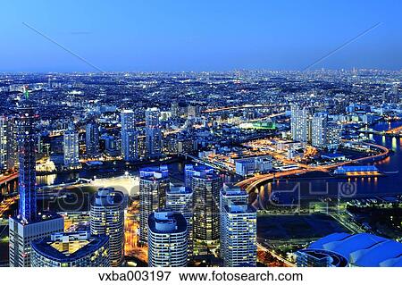 Stock Photo - View of Yokohama, Kanagawa Prefecture, Japan. Fotosearch