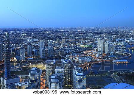 View of Yokohama, Kanagawa Prefecture, Japan View Large Photo Image Stock Photograph - View of Yokohama, Kanagawa Prefecture, Japan. Fotosearch