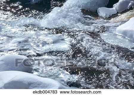Water stream at Winter View Large Photo Image Stock Image - Water stream at Winter. Fotosearch